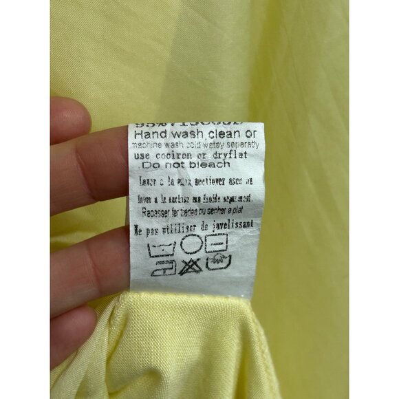 Italian Yellow Asymmetrical Hem Silk Viscose Blouse Sz Medium - Picture 8 of 9